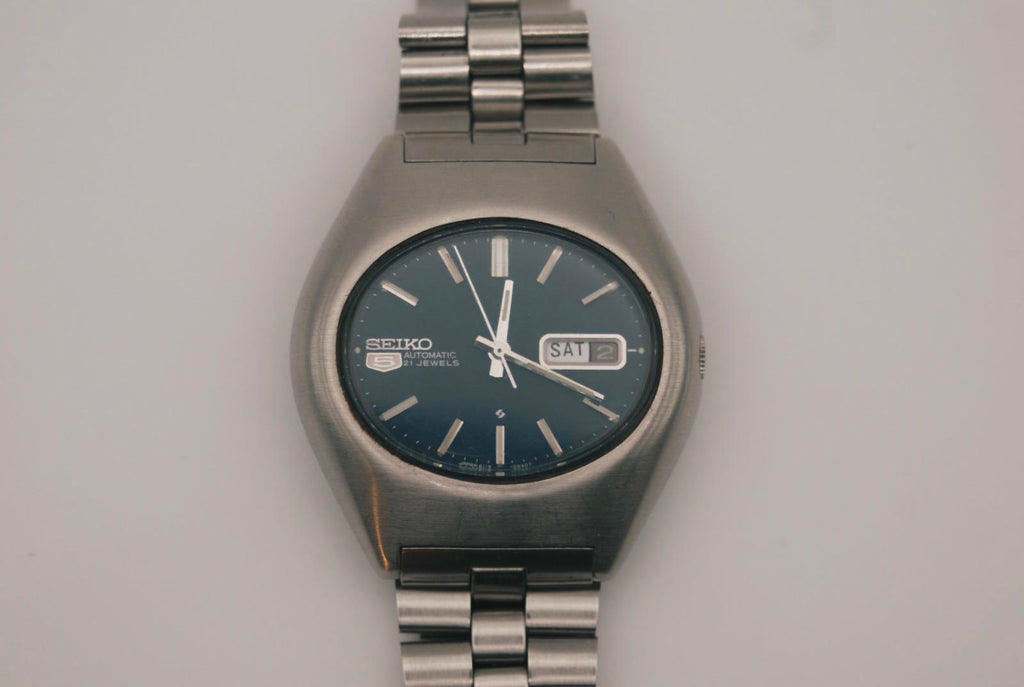 Seiko 5 6119-5420 Automatic Day Date Blue Dial Original Bracelet