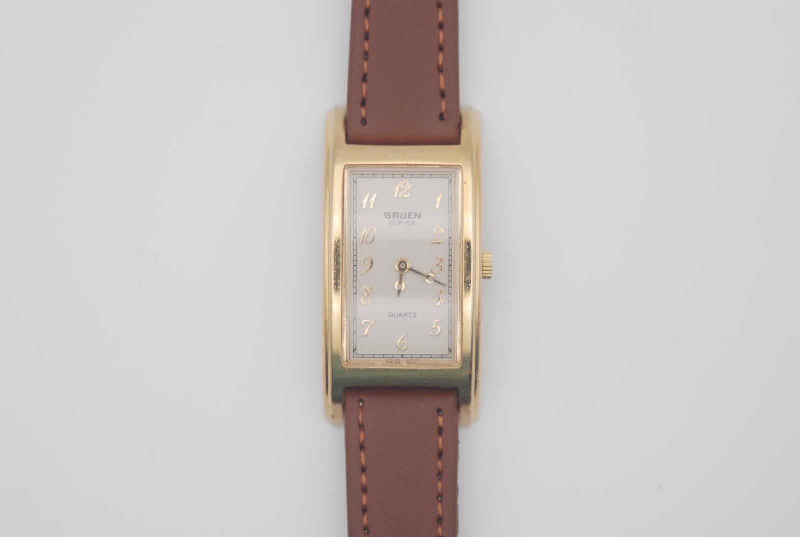 Gruen Gold Plated Curvex Quartz Watch