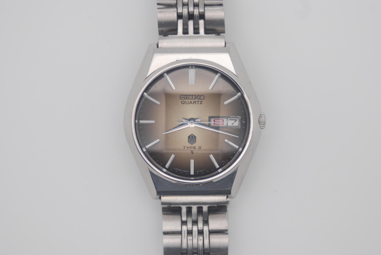 Seiko Quartz Type II 0903-8140 Brown Dial Faceted Crystal