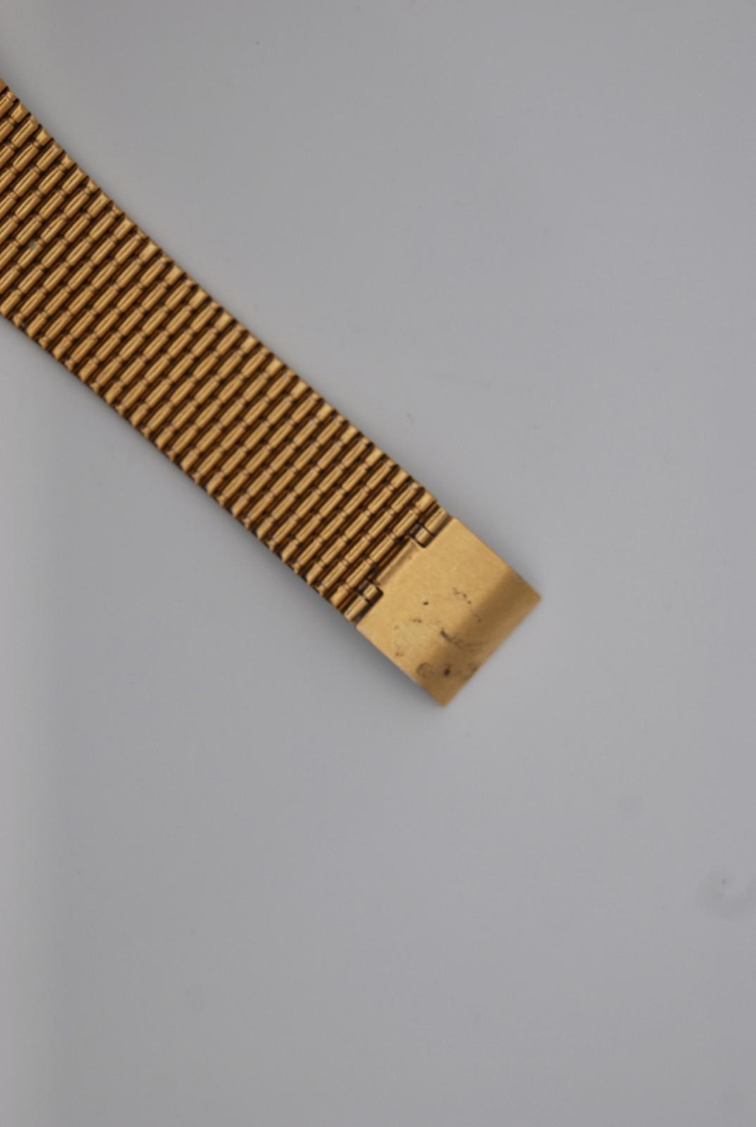 Seiko 5Y91 Gold Tone Brick Bracelet Tank Quartz Watch