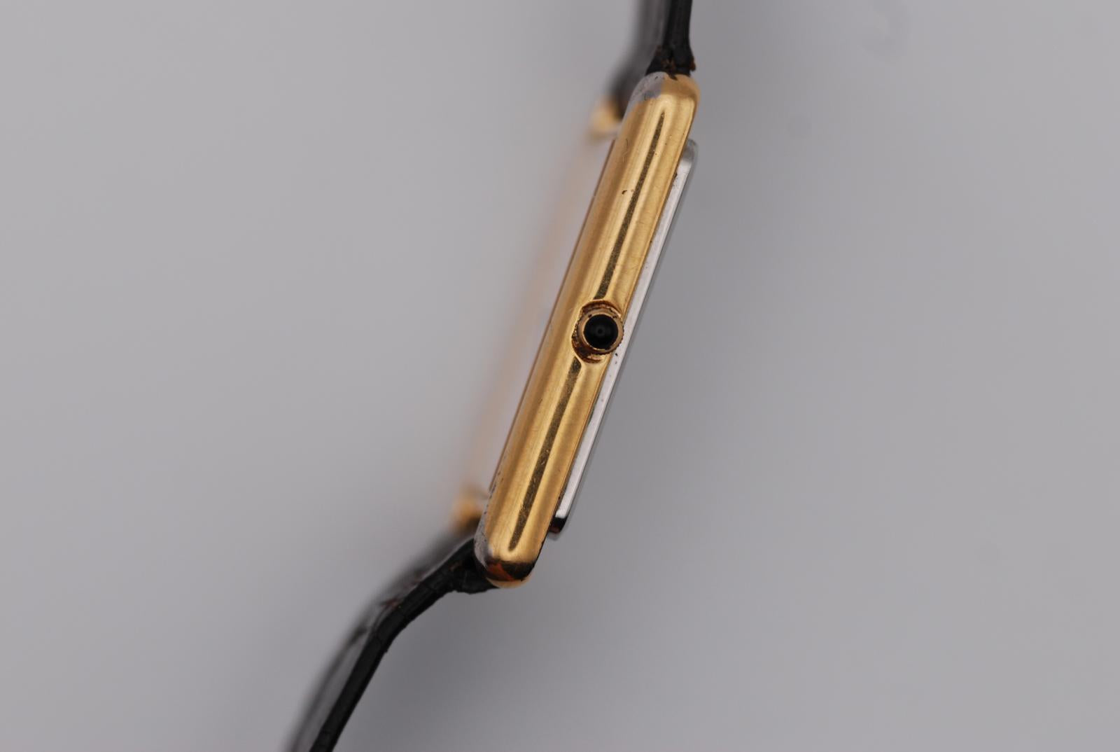 Seiko Tank 5Y30-5369 Gold Tone Roman Numeral Indices