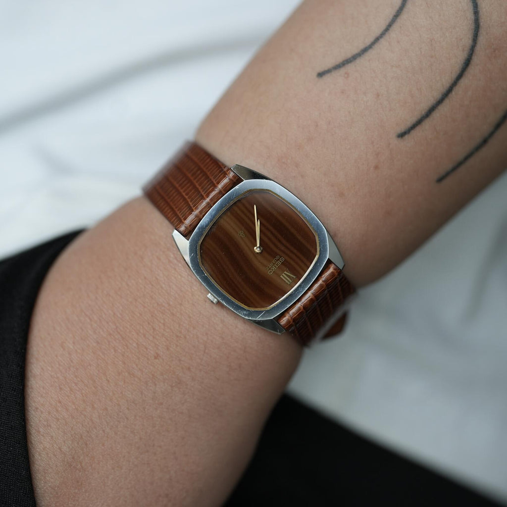 Seiko Sardonyx Stone Dial 6020-5260 with Silver Hard Alloy Cobalt Case (SHAC)
