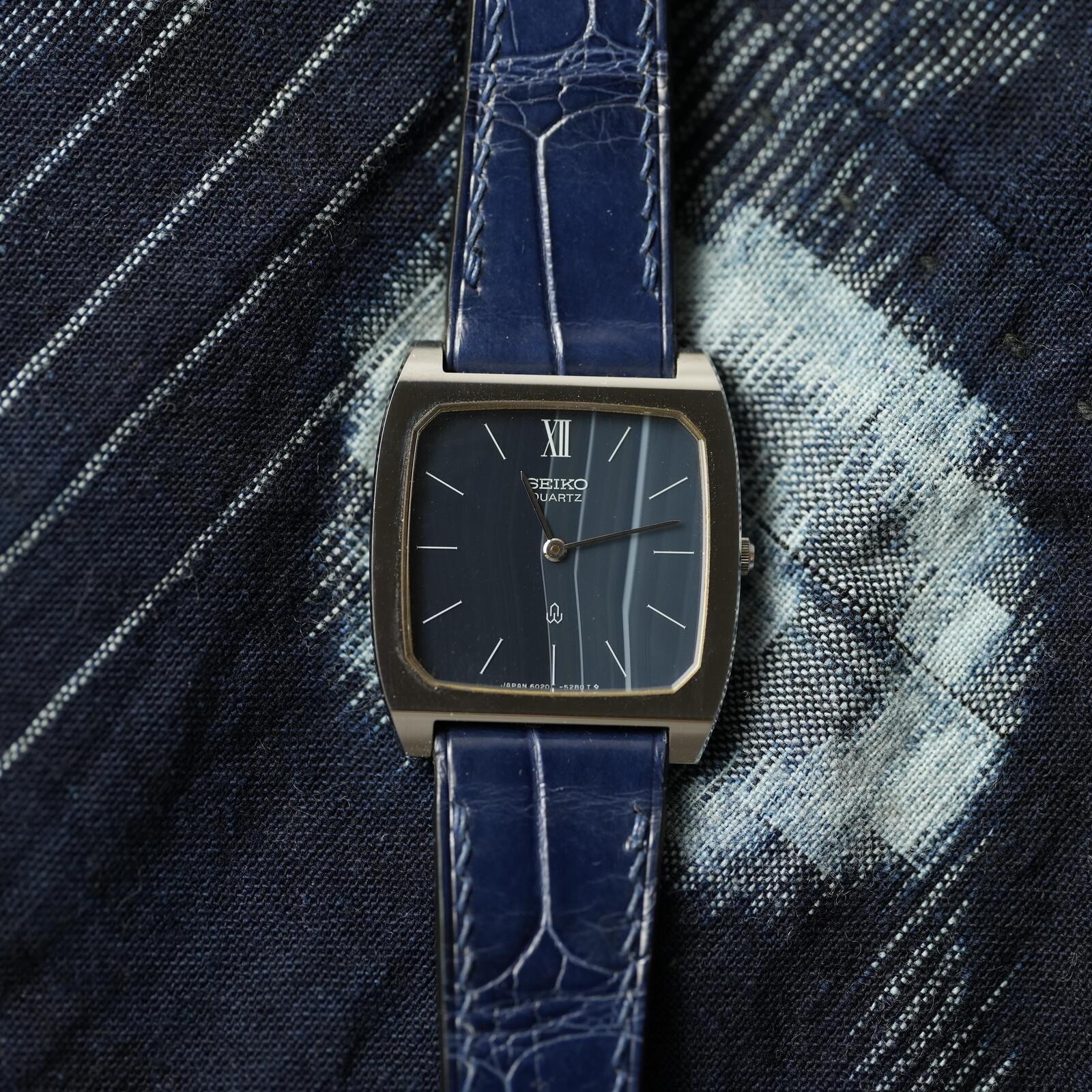 Seiko Sardonyx Stone Dial 6020-5280 with Silver Hard Alloy Cobalt Case (SHAC)