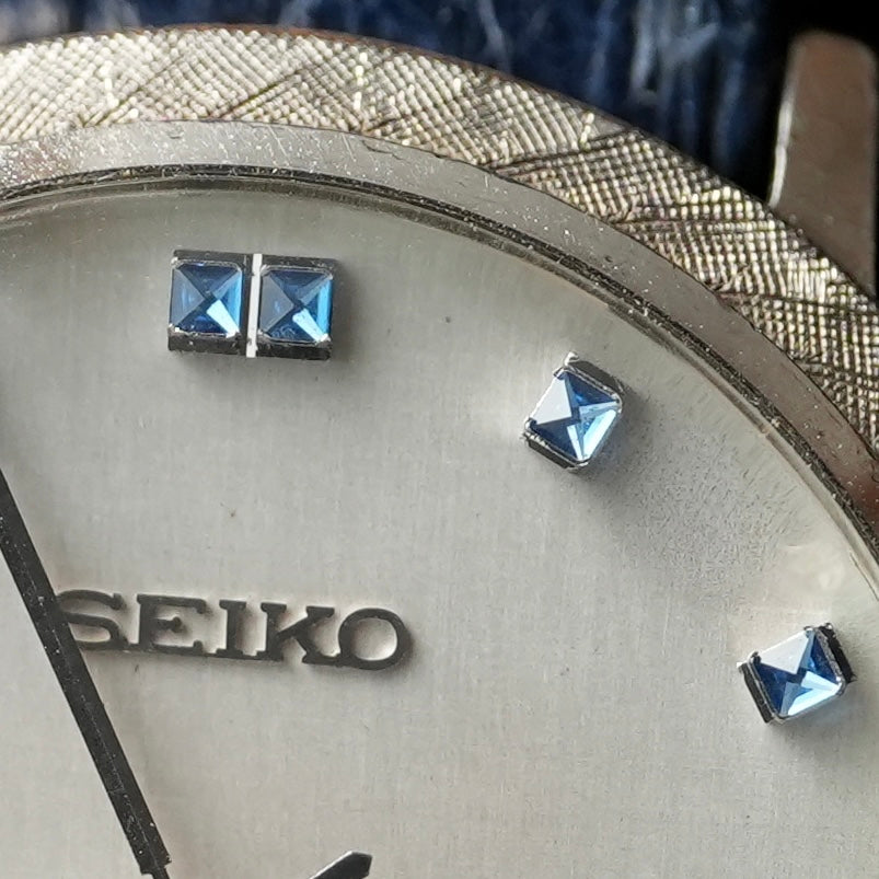 Seiko Skyliner with Blue Stone Indices Palladium Plated Case 6220-7120