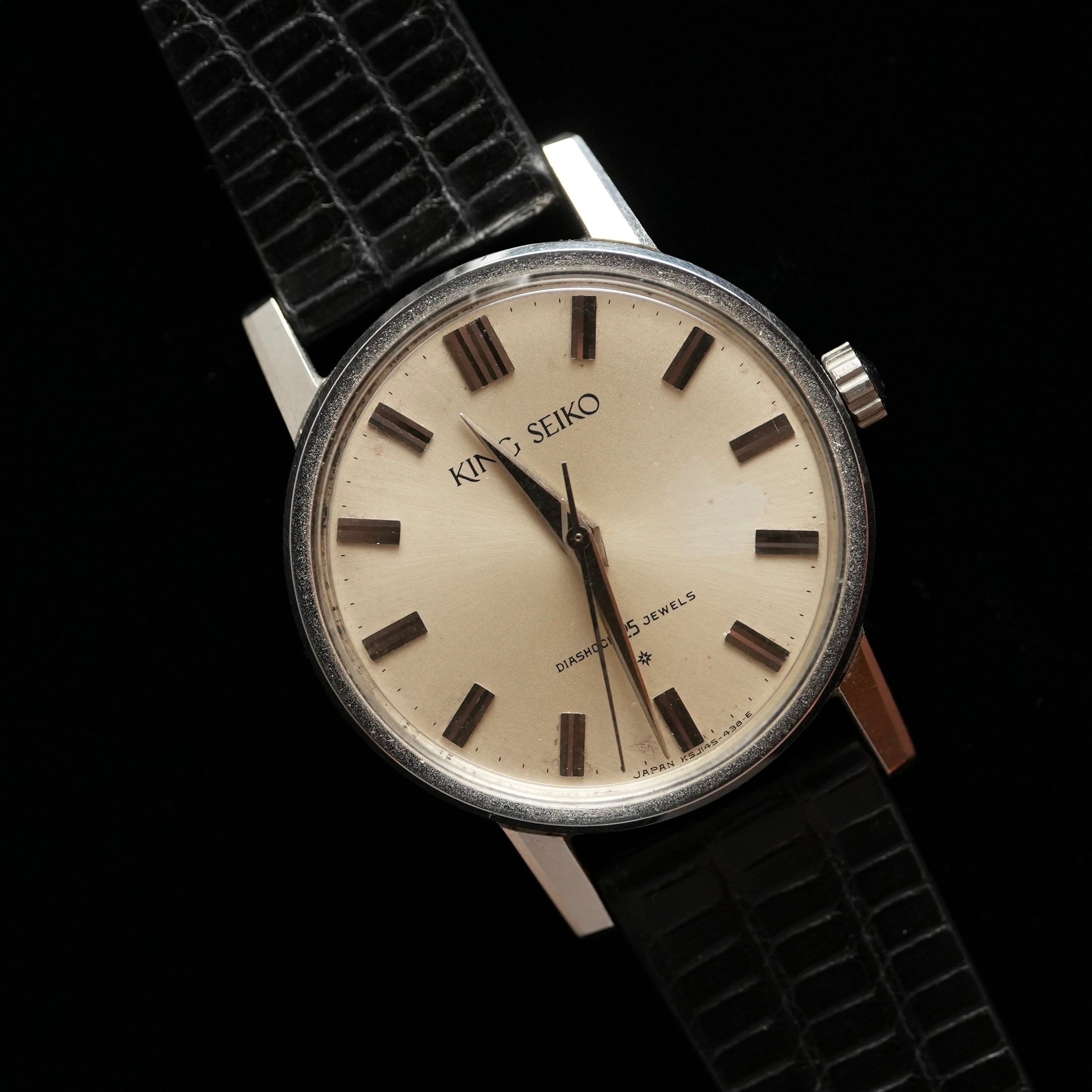 King Seiko First J14012E Special Dial (SD) - New Lizard Grain Strap from HandDn