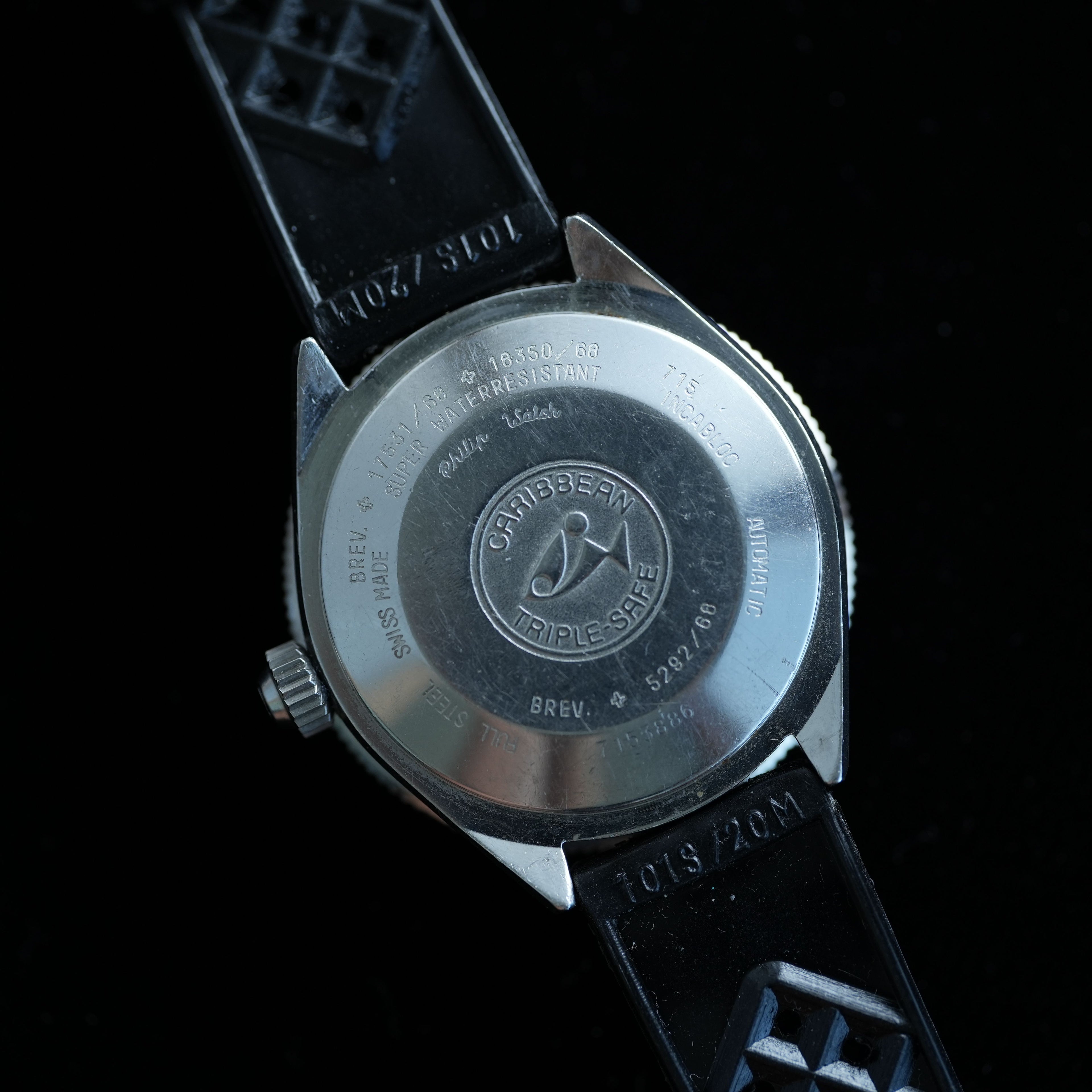 Philip Watch Caribbean 1500 Orange 715 Case Bakelite Bezel
