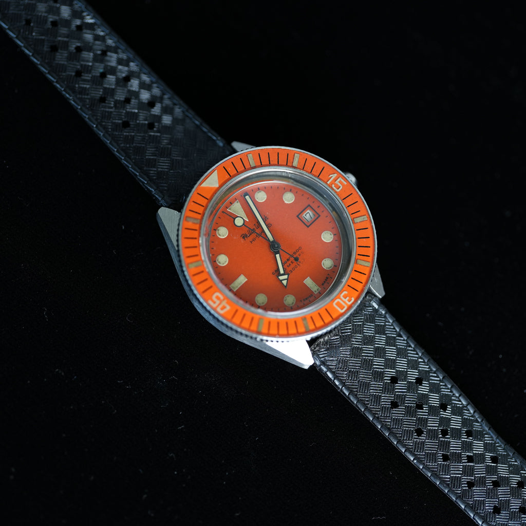 Philip Watch Caribbean 1500 Orange 715 Case Bakelite Bezel