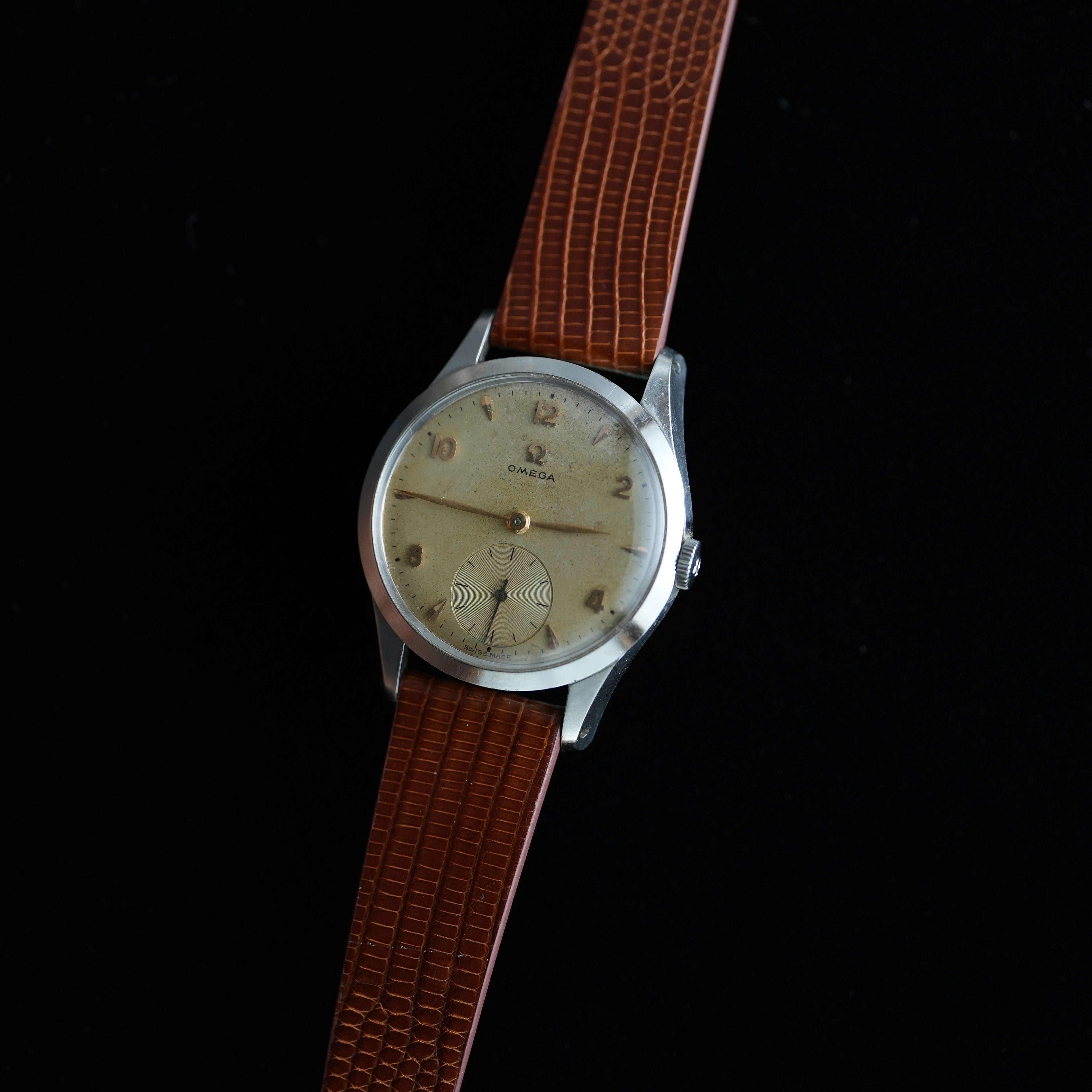 Omega Ref. 2750 Sub Second 1952 Calibre 266 Brand New Lizard Grain Strap from HandDn