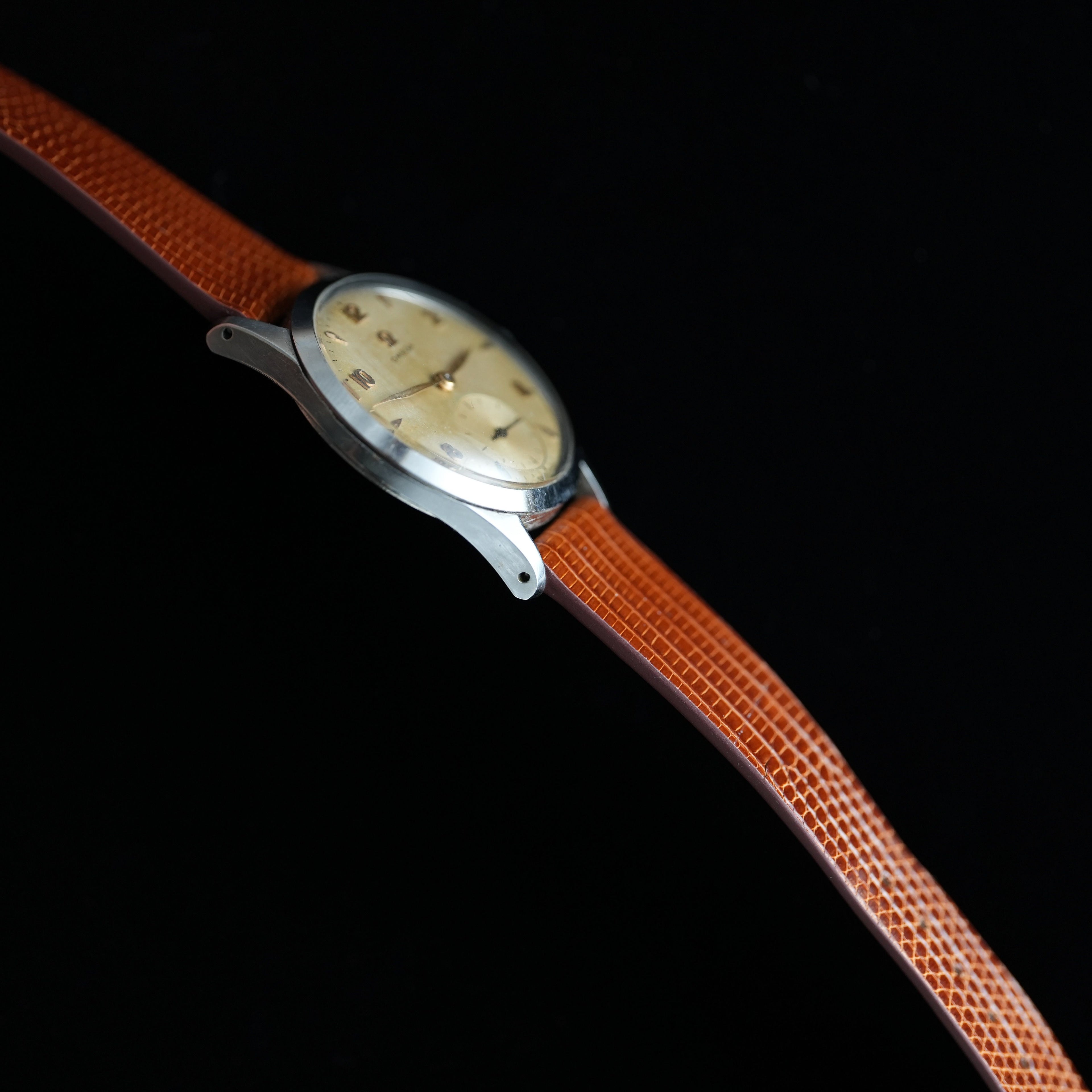 Omega Ref. 2750 Sub Second 1952 Calibre 266 Brand New Lizard Grain Strap from HandDn