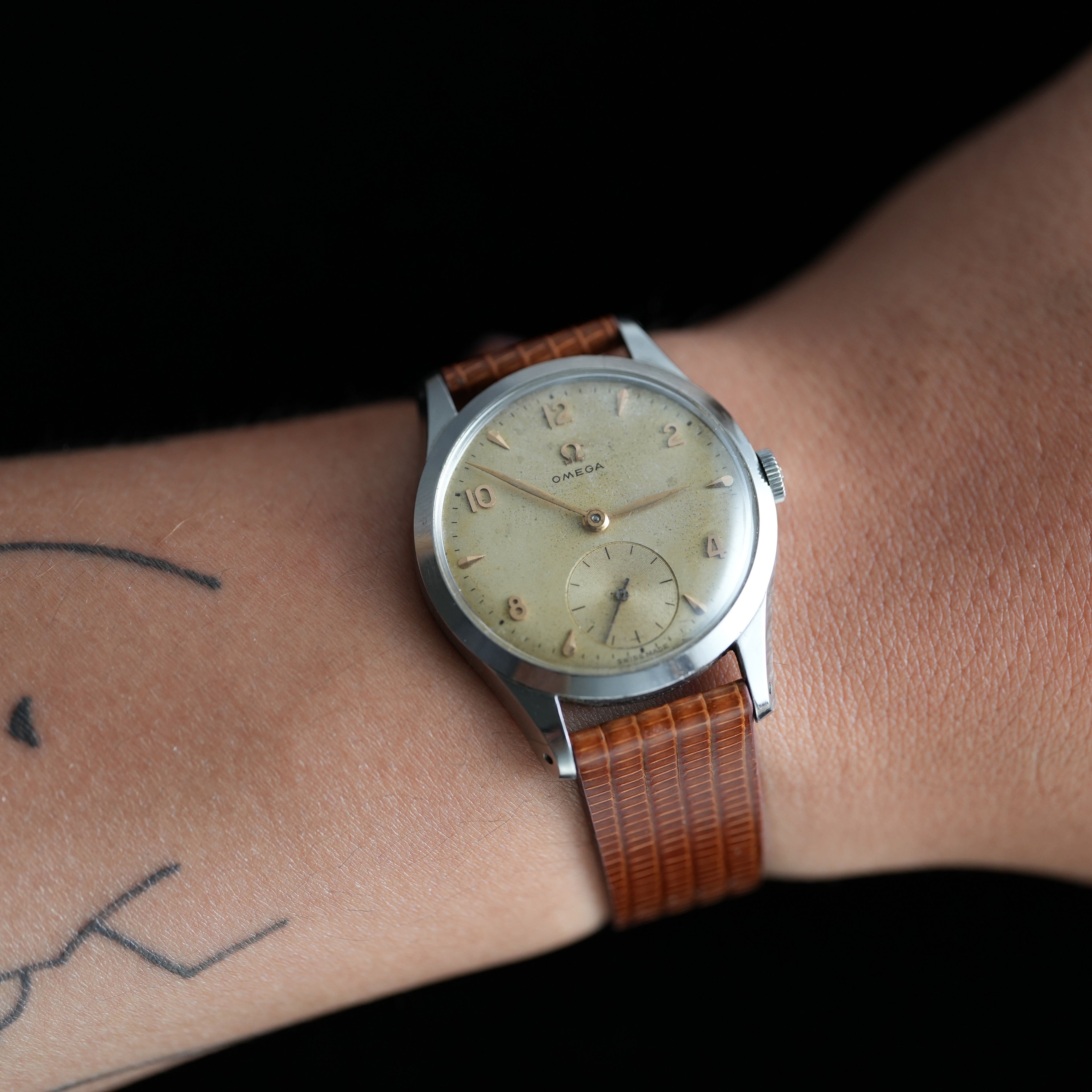 Omega Ref. 2750 Sub Second 1952 Calibre 266 Brand New Lizard Grain Strap from HandDn