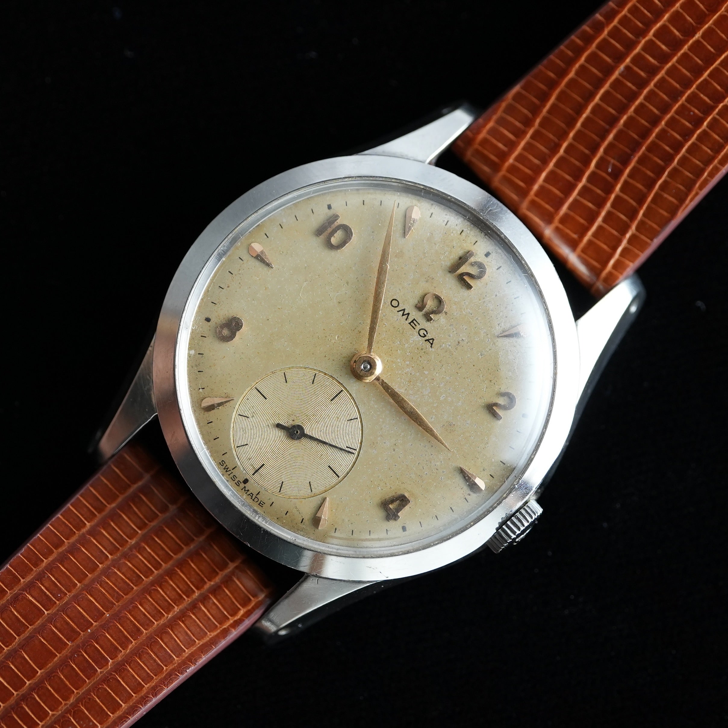 Omega Ref. 2750 Sub Second 1952 Calibre 266 Brand New Lizard Grain Strap from HandDn