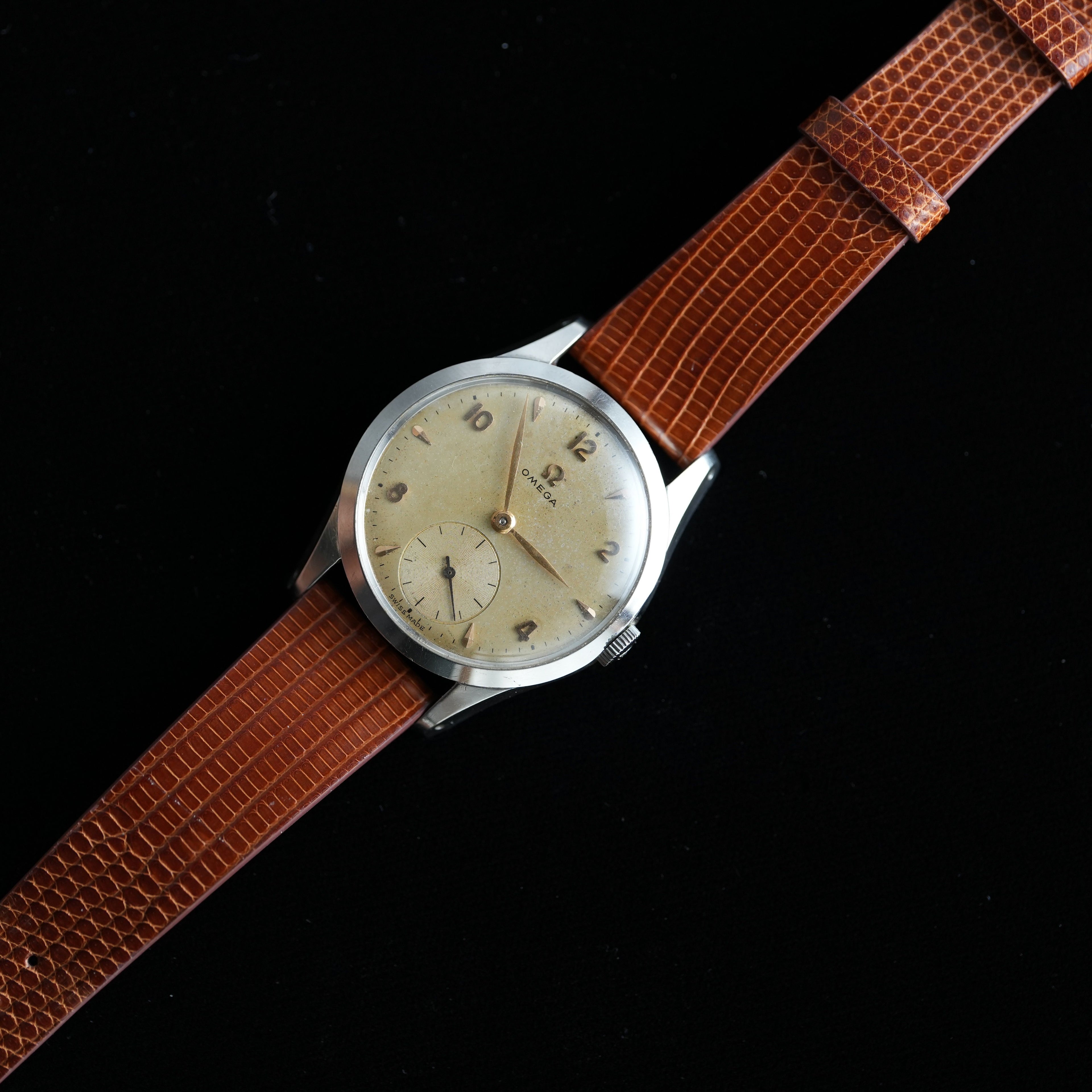 Omega Ref. 2750 Sub Second 1952 Calibre 266 Brand New Lizard Grain Strap from HandDn