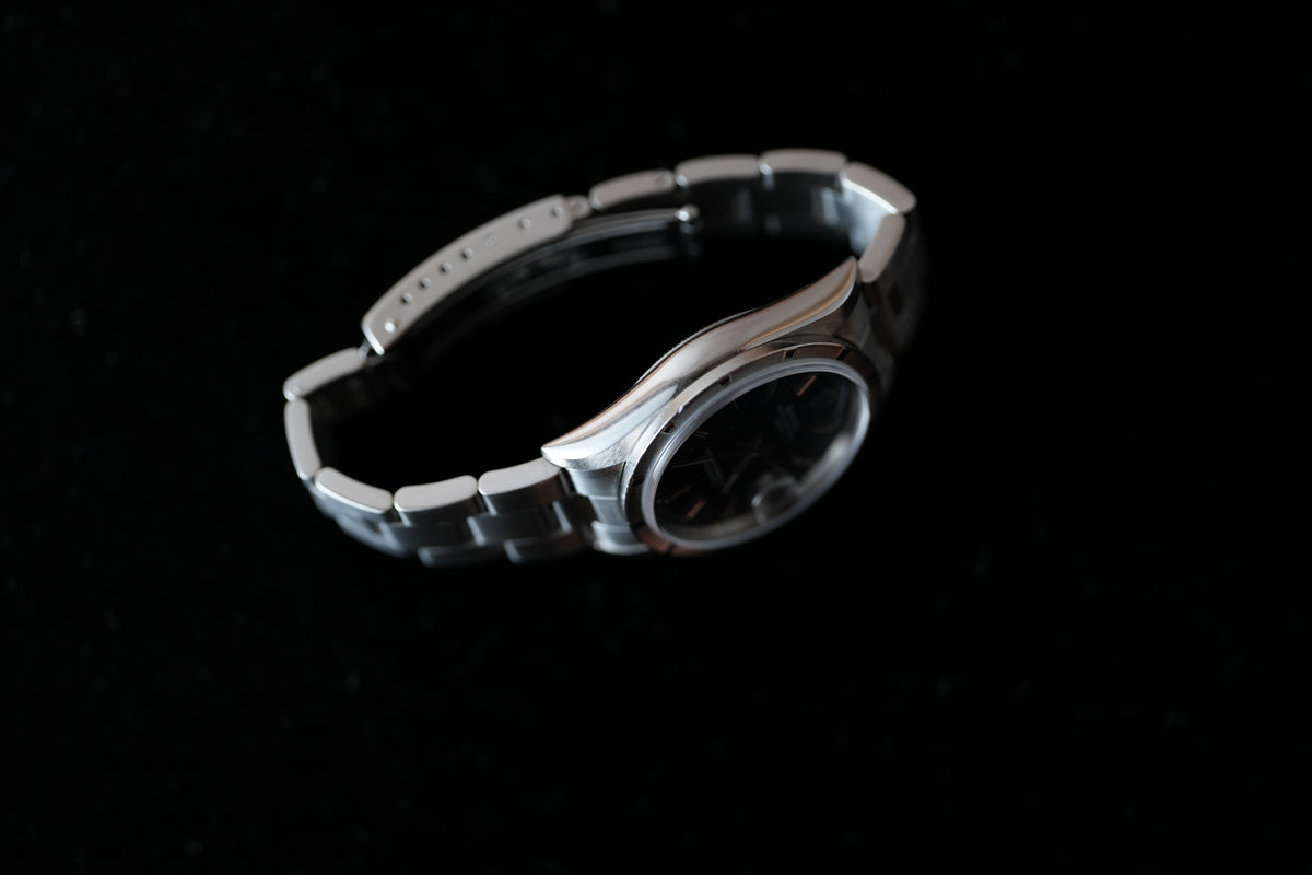 Rolex 15210 Engined Turned Bezel Black Dial Full Set - Just Serviced