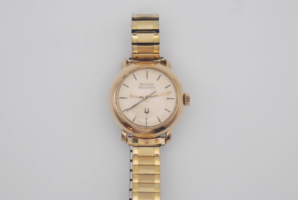 Bulova Gold Plated Accutron Tuning Fork Movement 1979 Running Well