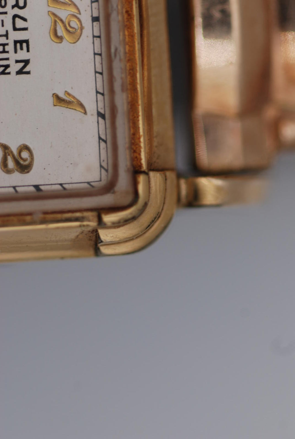 Vintage Gruen Veri-Thin Gold Plated Square Stepped Case Art Deco Subseconds