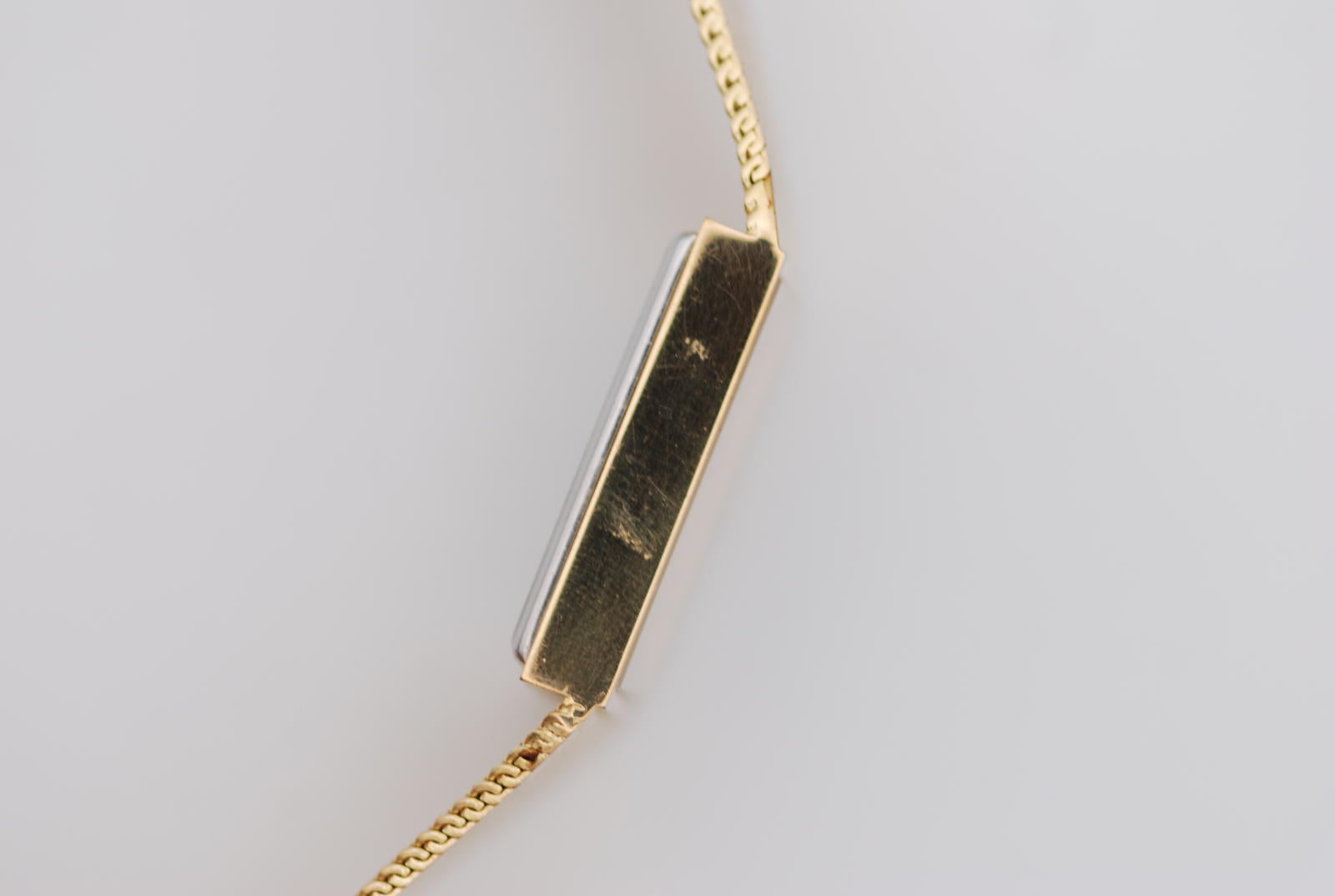 Waltham Black Dial Tank Watch Diamond Indices Snake Skin Pattern Bracelet