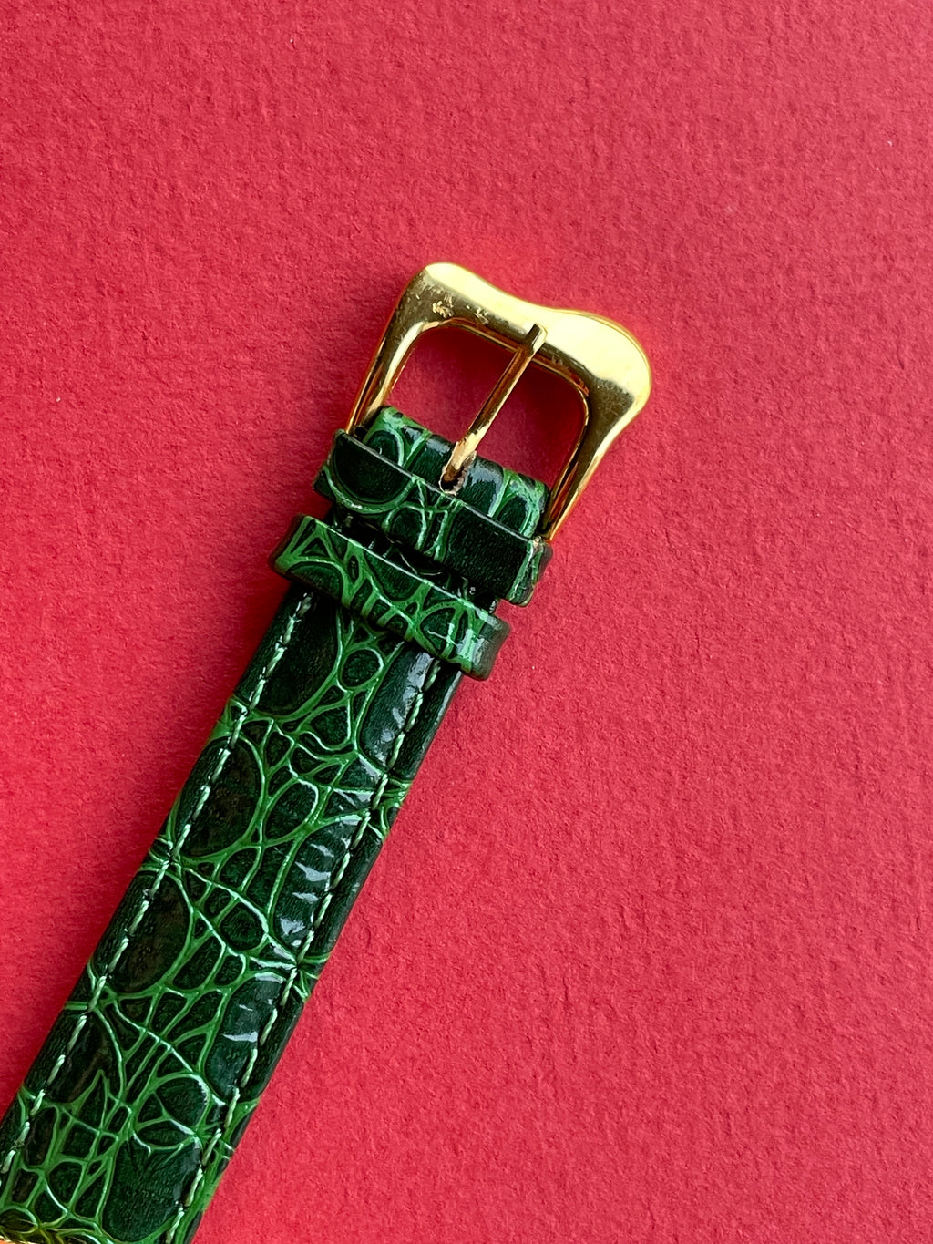 Exaequo Softwatch 90's Genuine Green Strap Gold Plated Dali Watch