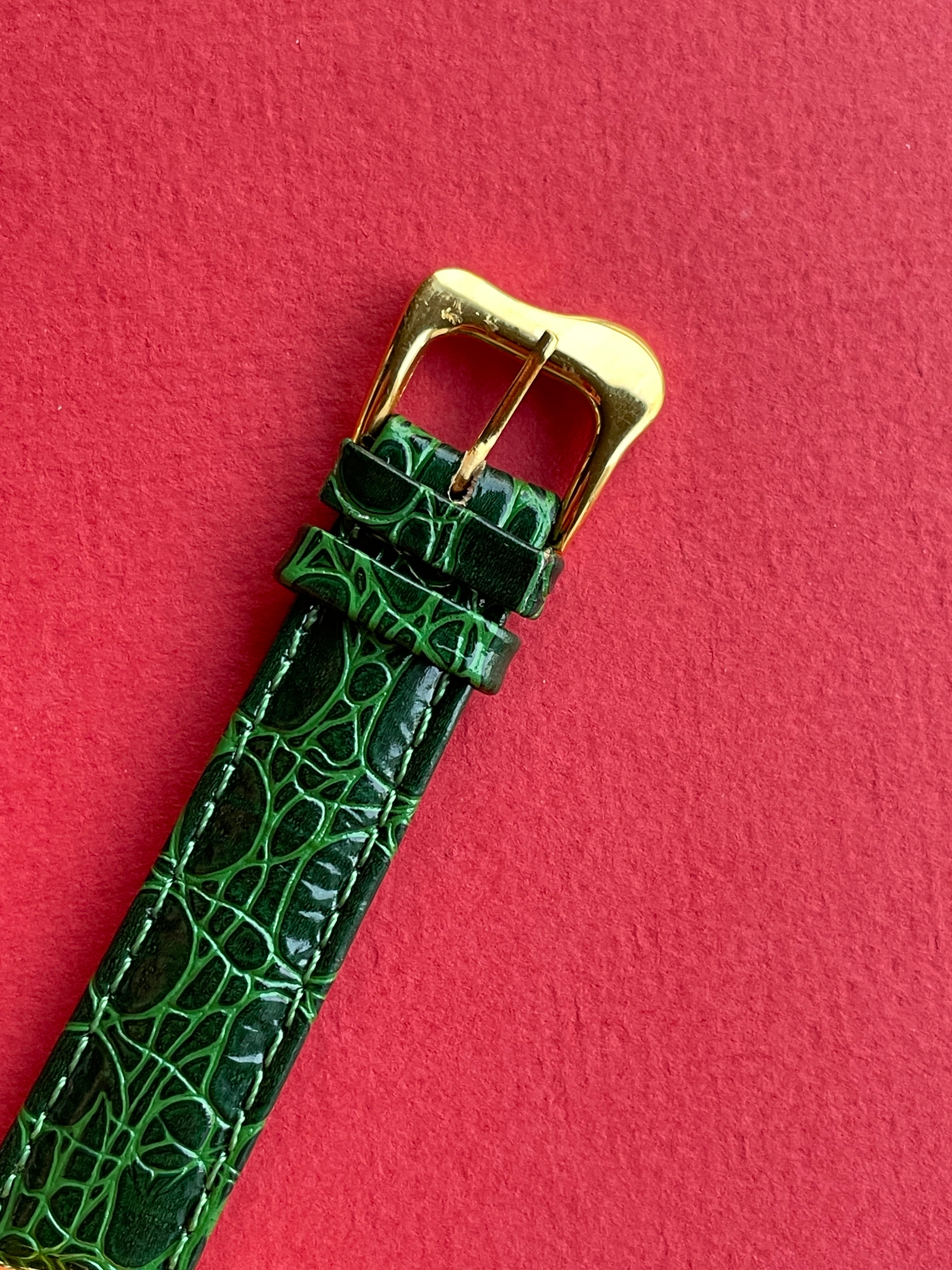 Exaequo Softwatch 90's Genuine Green Strap Gold Plated Dali Watch
