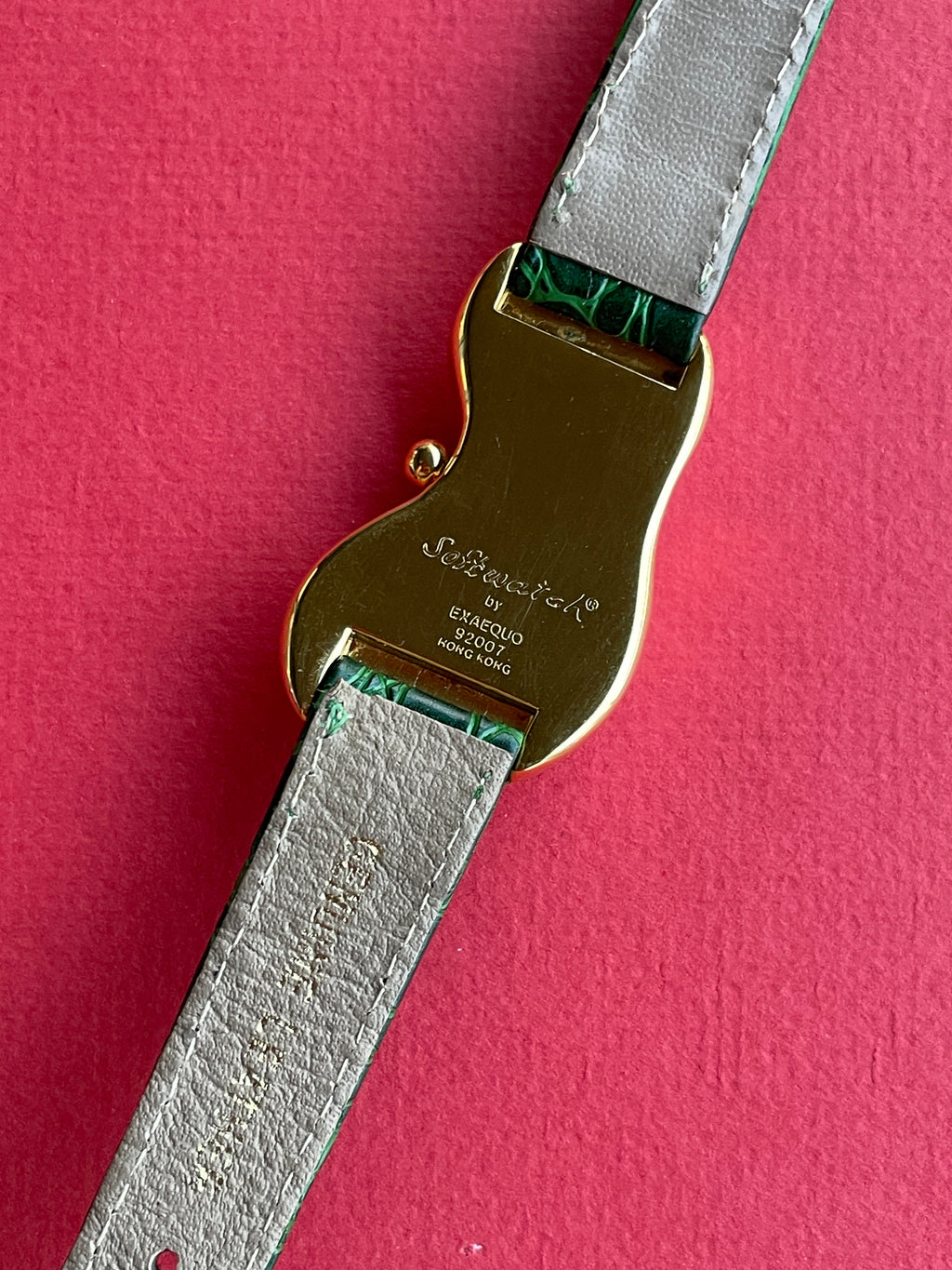 Exaequo Softwatch 90's Genuine Green Strap Gold Plated Dali Watch