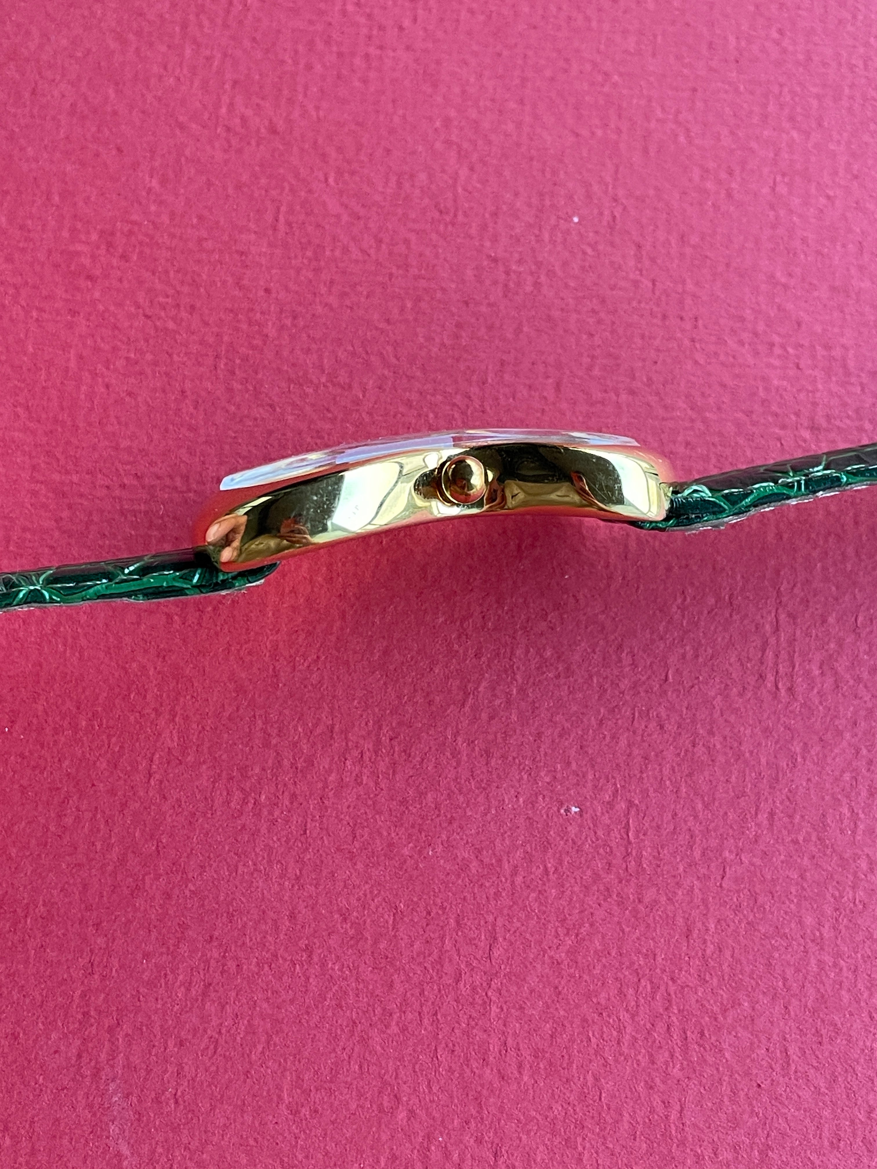 Exaequo Softwatch 90's Genuine Green Strap Gold Plated Dali Watch