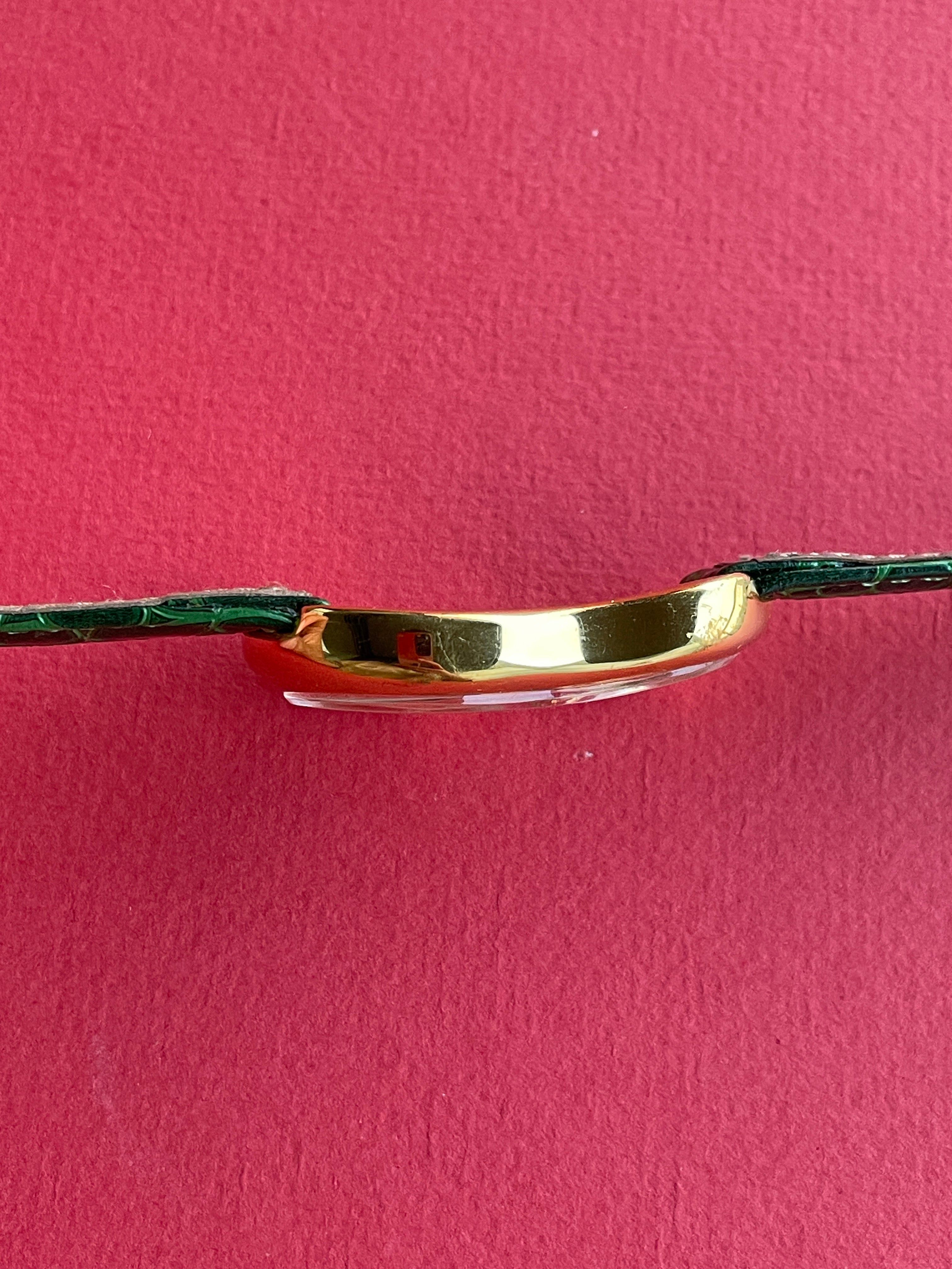 Exaequo Softwatch 90's Genuine Green Strap Gold Plated Dali Watch
