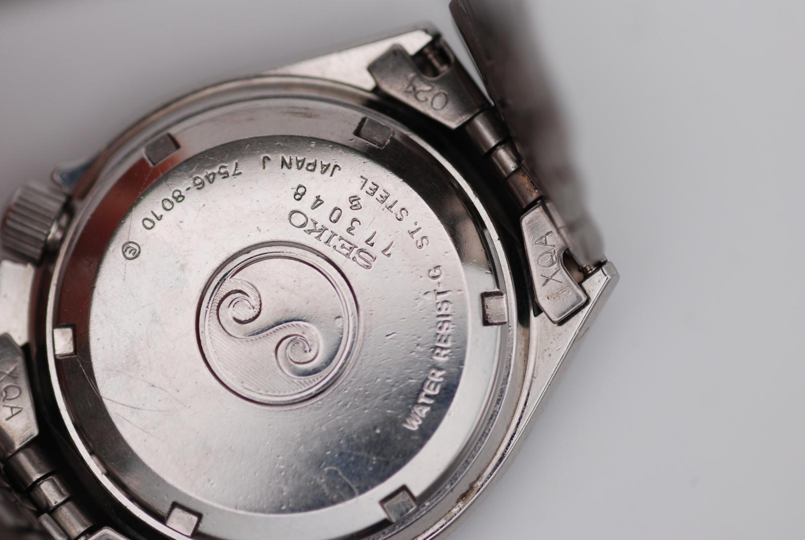 Seiko 7546-8010 Silverwave 37mm Quartz Watch Kanji Day Date Original Bracelet