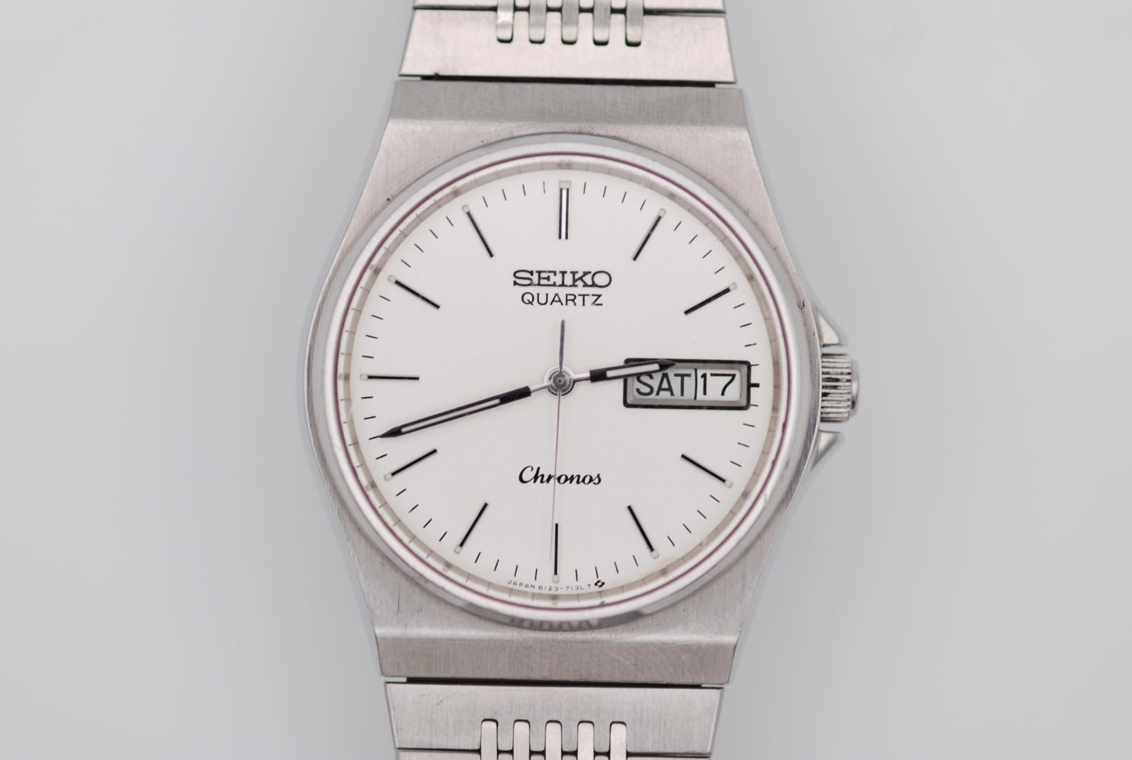 Seiko 8123-7090 Chronos Quartz Day Date 36mm Original Bracelet
