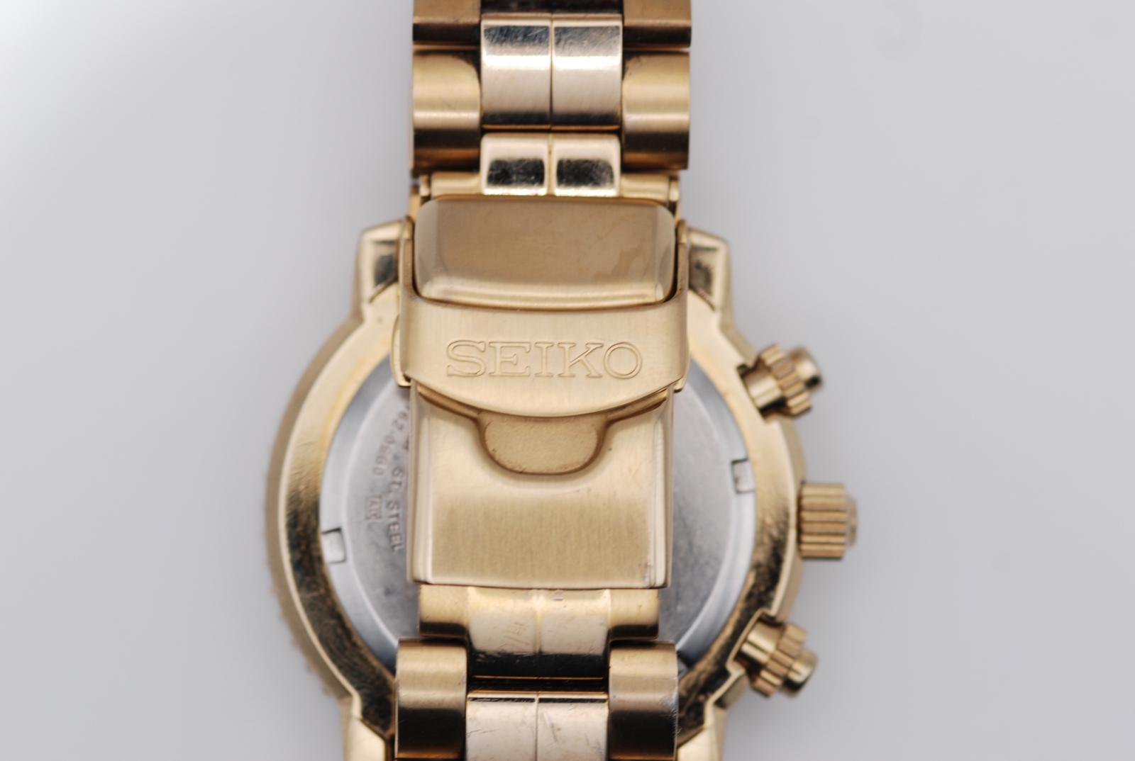 Seiko Flightmaster SNA414 Gold Tone 7T62-0EB0