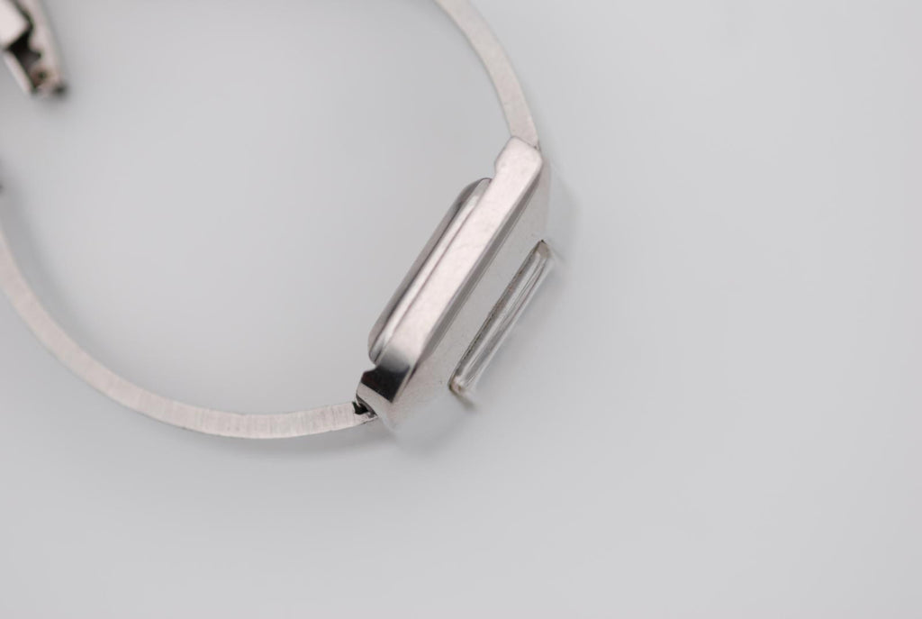 Seiko Silver Angel Manual Wind Ladies Watch Leaf Shape Blue Dial 1104-7110