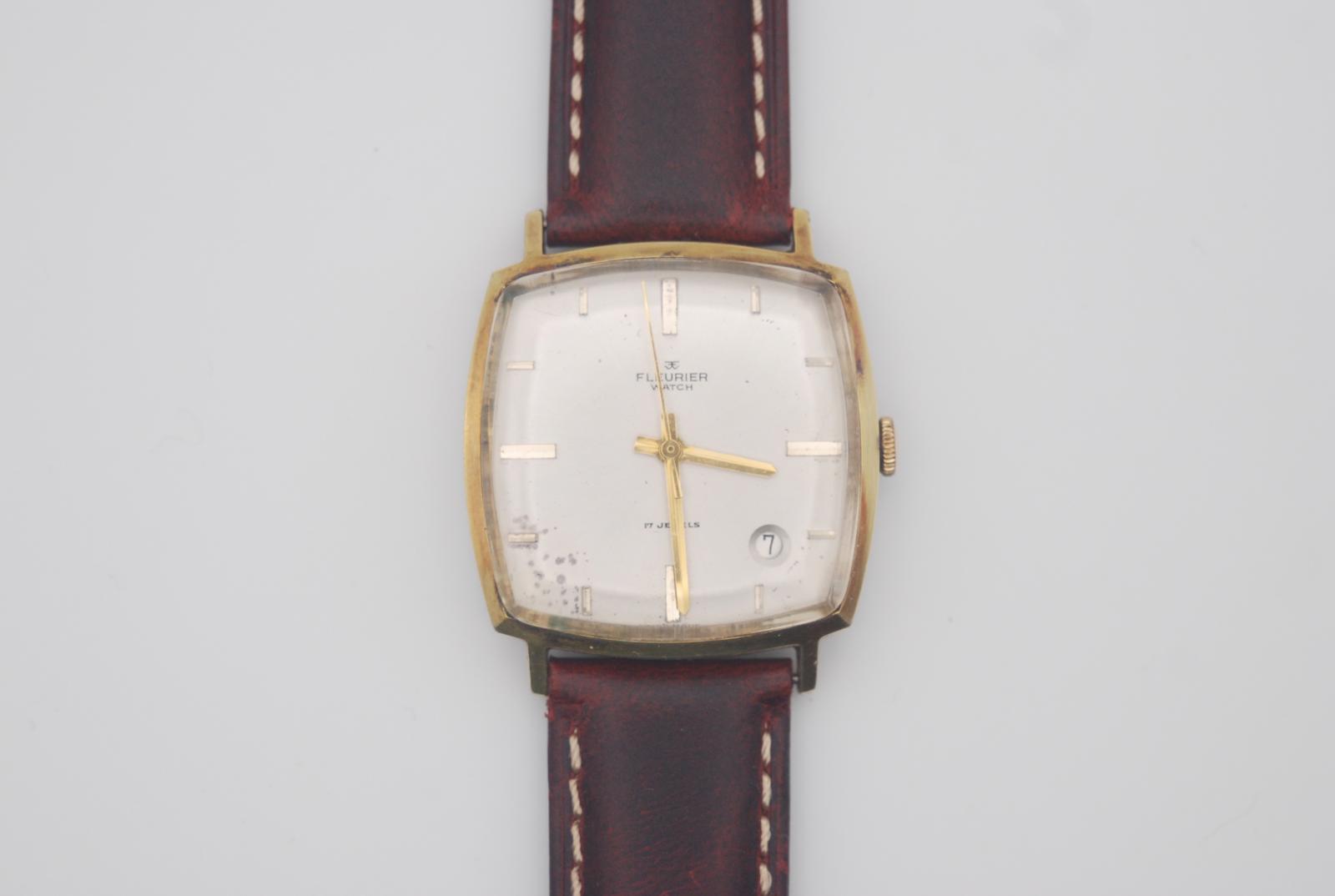 Fleurier Swiss 17 Jewels Manual Wind Date Square